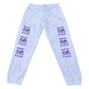 New Chinatown Market Jogger Sweatpants Logo‎ Side White  Men's XL